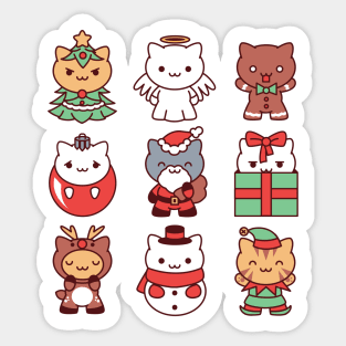 Kawaii Christmas Kitties Sticker